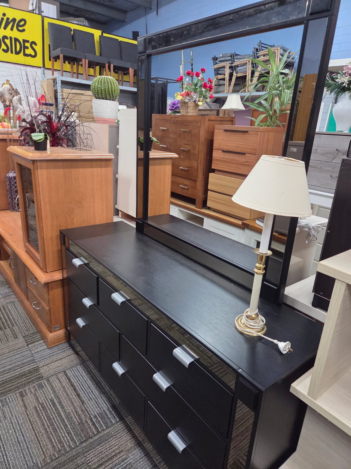 Mirrored Black Dressing Table