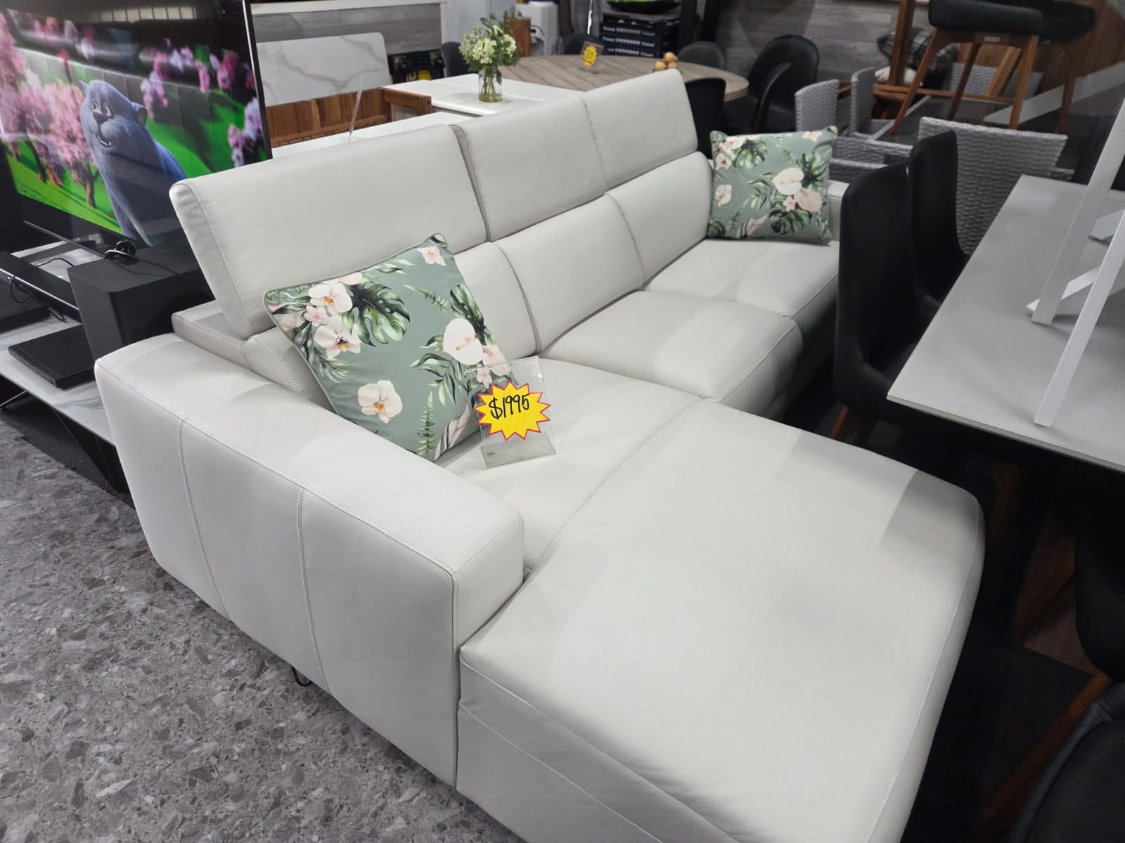 Full leather Electric Chaise lounge
