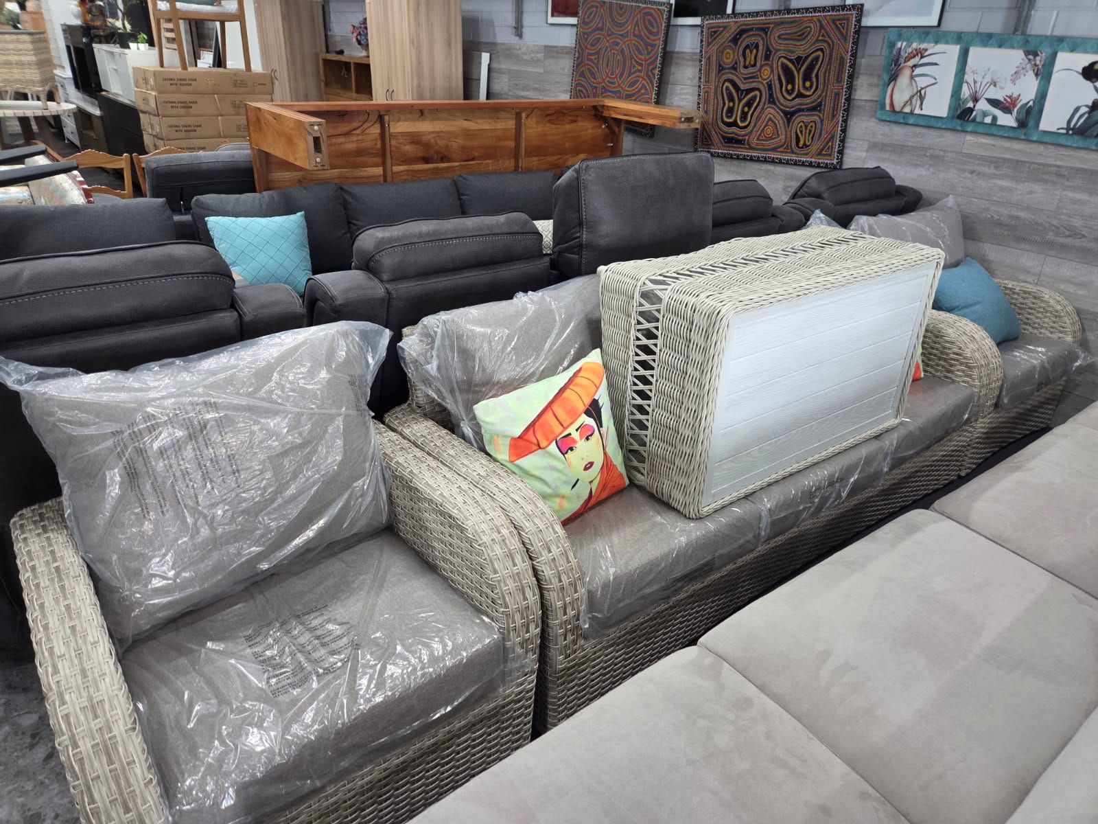 4pce Outdoor wicker lounge